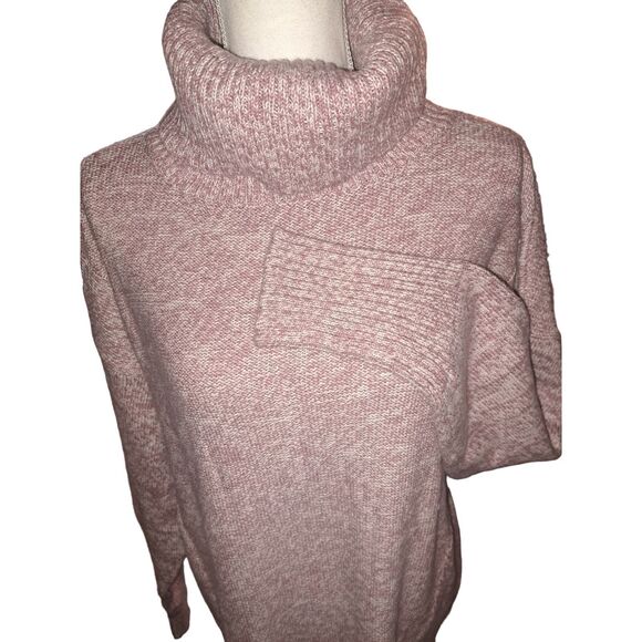 SALE! NWT-H By Halston French Pink/White Wool & Cotton Blend Cozy Turtleneck XL - Picture 2 of 10